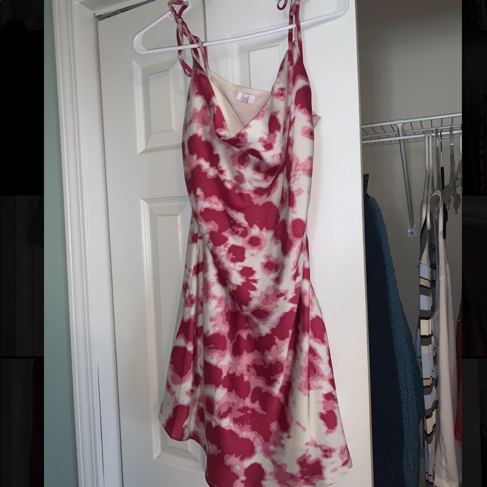 Pink & White Saks 5th Ave Silk Dress